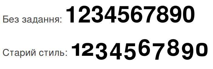 Властивість `font-variant-numeric`