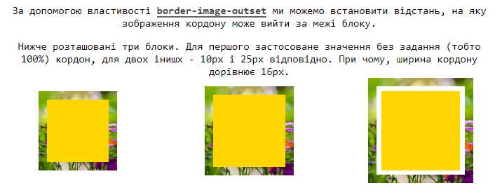 Властивість `border-image-outset`